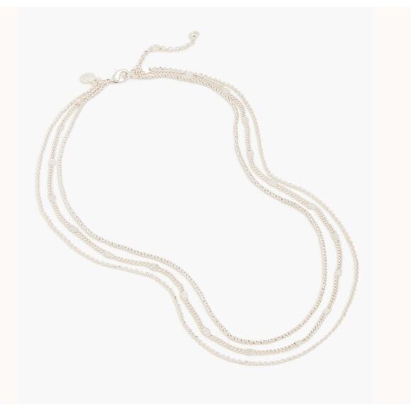 NWT J.Crew Mixed Chain Layering Necklace Silver